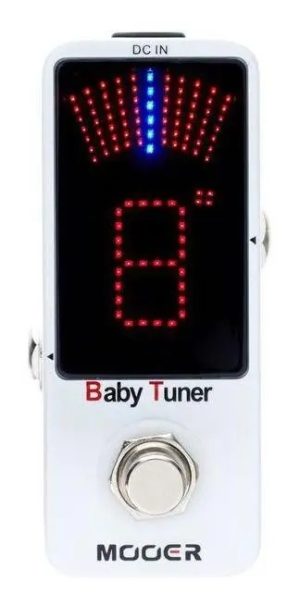 Pedal Afinador Mooer Baby Tuner Para Guitarra Y Bajo Pantalla Led Blanco
