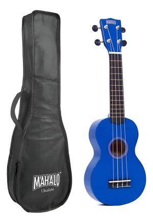 Ukelele Soprano Mahalo Mr1 Rainbow Azul Con Funda Azul