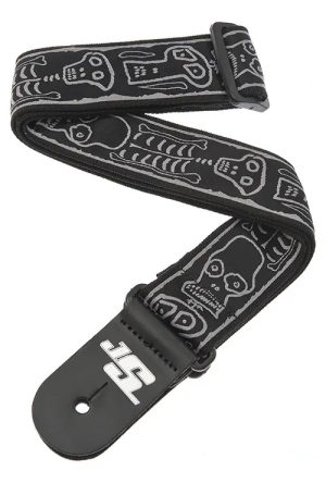 Correa Para Guitarra Daddario 50js01 Skull Bone, Color Negro