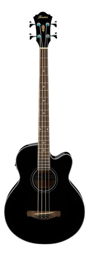 Bajo Electroacustico Ibanez Aeb8e Negro 4 Negro Diestro Laqueado