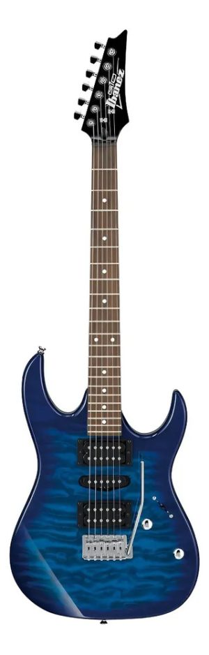 Guitarra Eléctrica Ibanez Rg Gio Grx70qa Gio De Álamo Transparent Blue Burst Transparente Con Diapasón De Amaranto Diestro