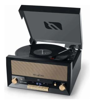 Bandeja De Vinilo Y Reproductor Cd Muse Mt110b Con Bluetooth Negro