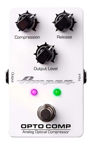 Pedal Compresor Analógico Ampeg Opto Comp Para Bajo Y Guitarra Eléctrica Blanco