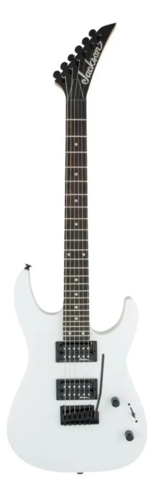 Guitarra Eléctrica Jackson Js Series Js12 Dinky De Álamo Snow White Brillante Con Diapasón De Amaranto Diestro