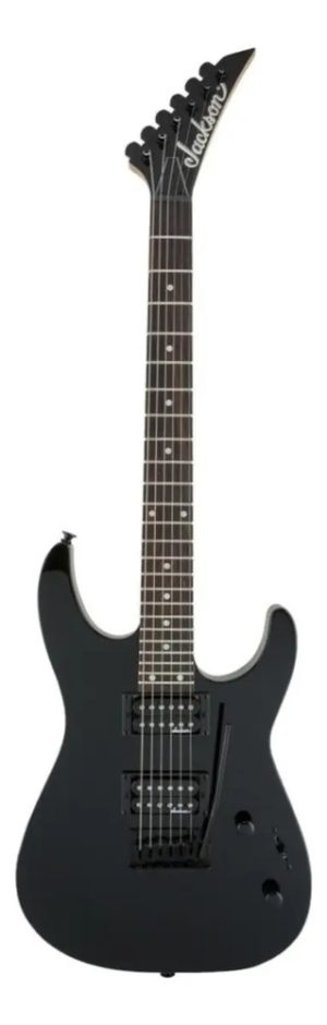 Guitarra Eléctrica Jackson Js Series Js12 Dinky De Álamo Negra Brillante Brillante Con Diapasón De Amaranto Diestro Negro Brillante