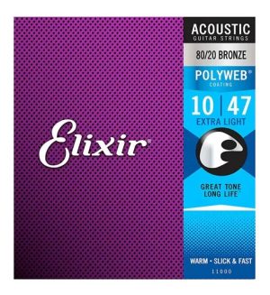 Encordado Folk Elixir Polyweb 80 20 Bronze 011