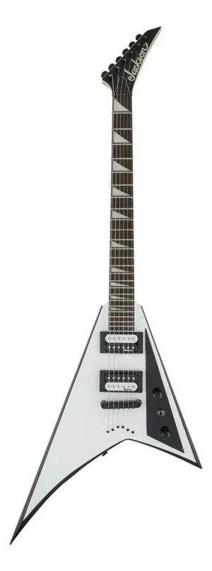 Guitarra Eléctrica Jackson Js Series Js32t Rhoads De Álamo White With Black Bevels Brillante Con Diapasón De Amaranto Diestro