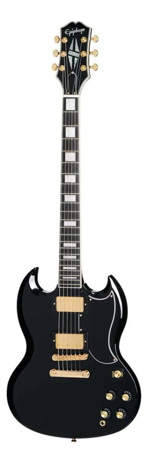 Guitarra Electrica EpiPhone Sg Custom Ebony C/ Funda Material Del Diapasón Ébano Orientación De La Mano Diestro