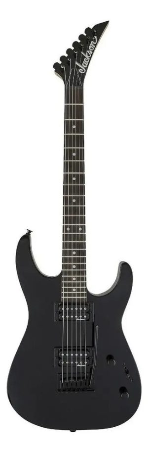 Guitarra Eléctrica Jackson Js Series Js11 Dinky De Álamo Negra Brillante Con Diapasón De Amaranto Diestro Negro Brillante
